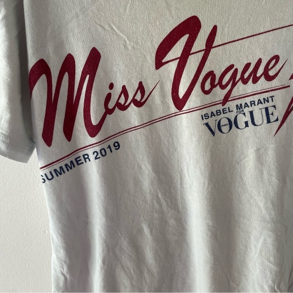 Isabel Marant Miss Vouge Light Blue Graphic Short Sleeve Tee 7657 - Picture 4 of 8